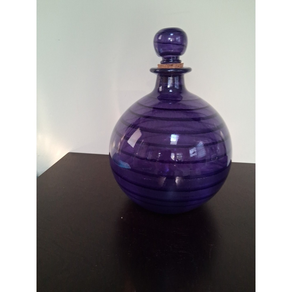 VTG  Amethyst Purple Glass Bottle with  Stopper